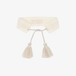 Girls Ivory Woven Tassel Bracelet