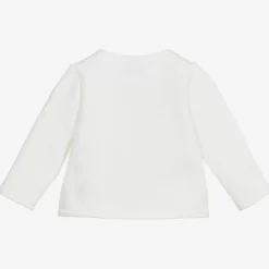 Girls Ivory Zip-Up Puffer Top