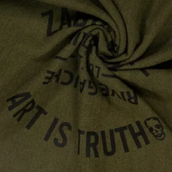 Girls Khaki Green Viscose Insignia Scarf (174cm)