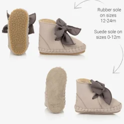Girls Lilac Beige Suede Leather Pre Walkers