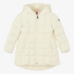 Girls Long Ivory Arina Puffer Parka Coat