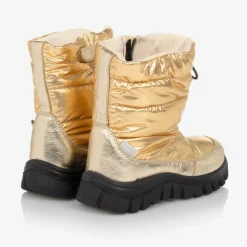 Girls Metallic Gold Snow Boots