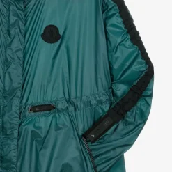 Girls Metallic Green Hooded Coat