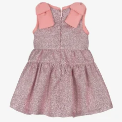 Girls Metallic Pink Glitter Dress