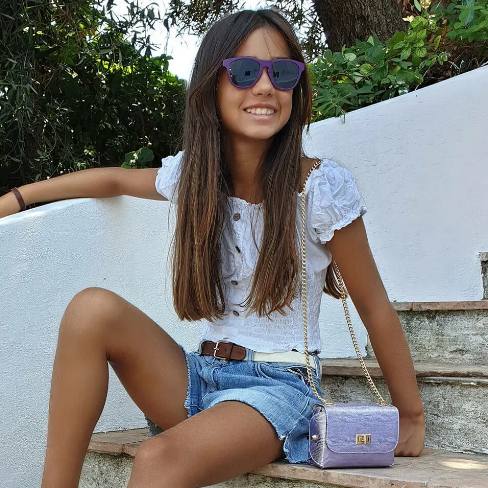 Girls Metallic Purple Shoulder Bag (14cm)