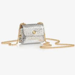 Girls Metallic Silver Mini Bag (8cm)