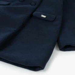 Girls Navy Blue Collared Coat