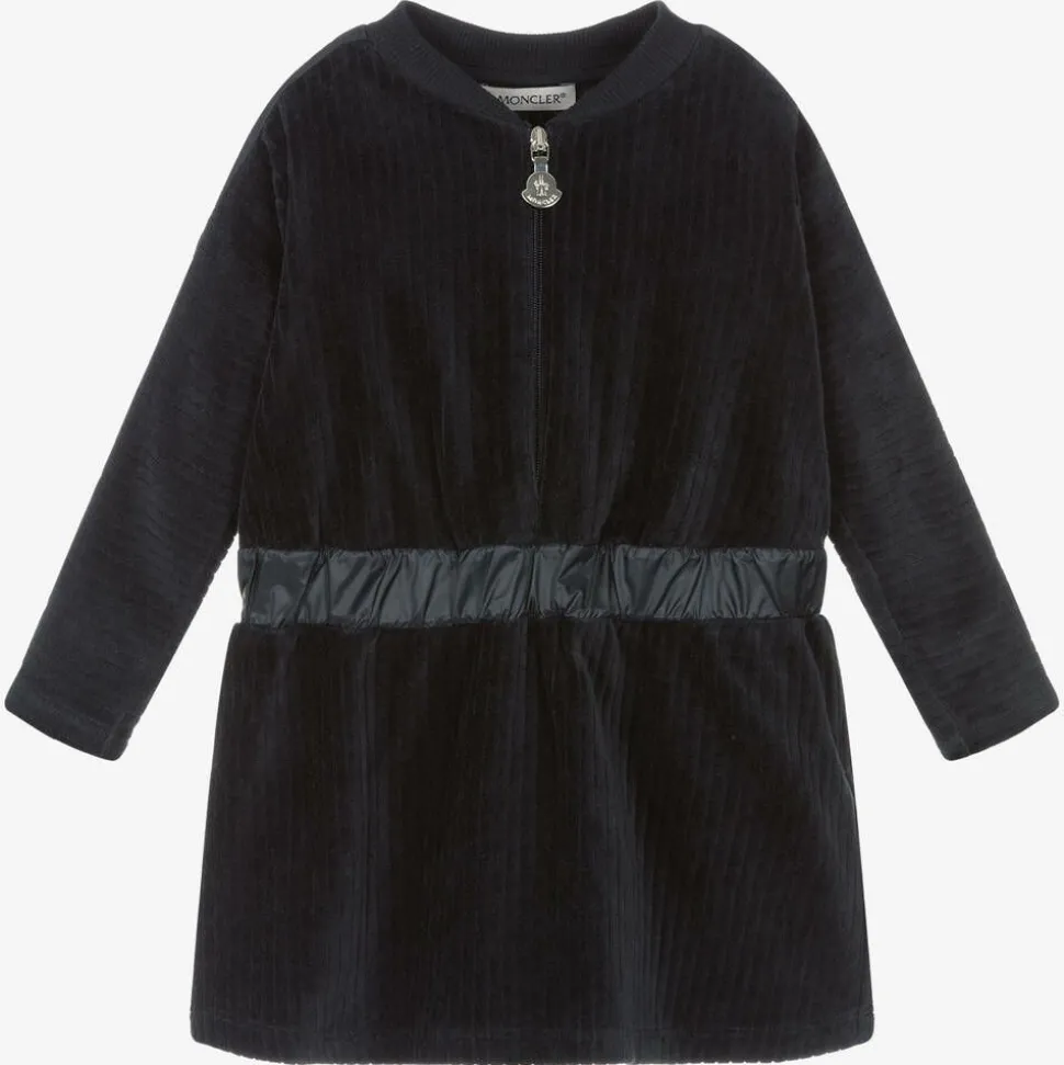 Girls Navy Blue Cotton Dress