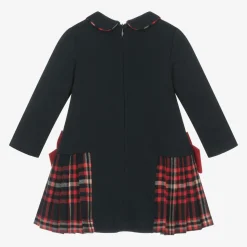 Girls Navy Blue Cotton Dress