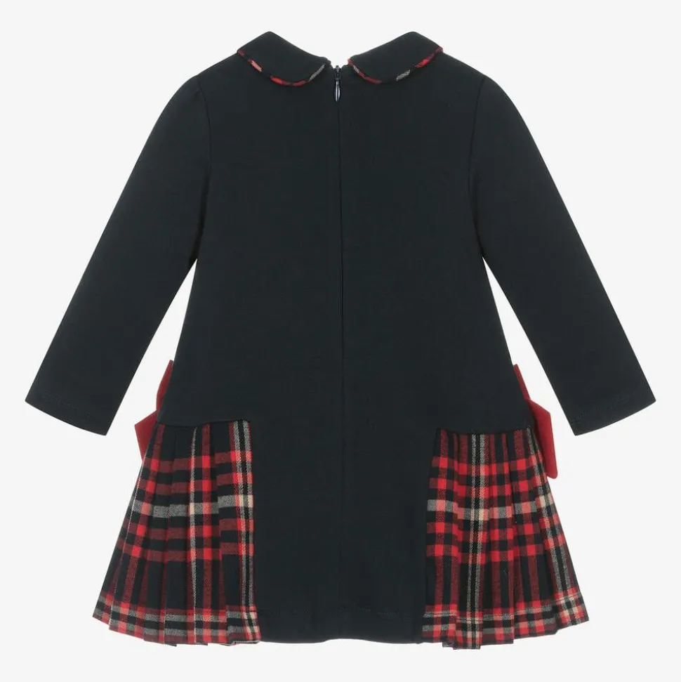 Girls Navy Blue Cotton Dress