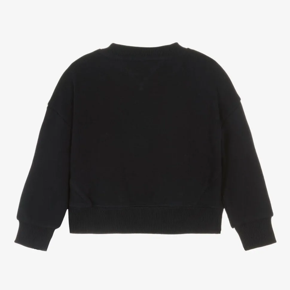 Girls Navy Blue Cotton Sweatshirt