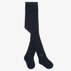 Girls Navy Blue Cotton Tights