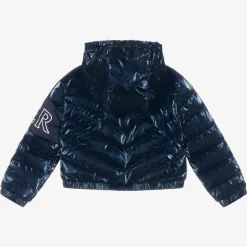 Girls Navy Blue Down Padded Puffer Jacket