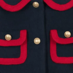 Girls Navy Blue Felted Coat