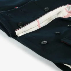 Girls Navy Blue Felted Peacoat