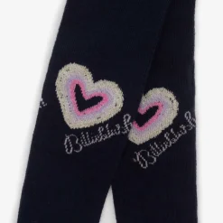 Girls Navy Blue Heart Tights