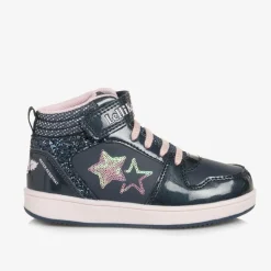 Girls Navy Blue High-Top Trainers