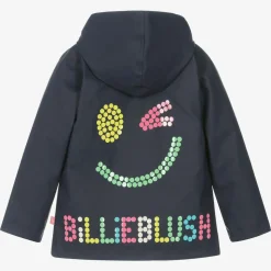 Girls Navy Blue Hooded Raincoat