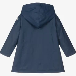 Girls Navy Blue Hooded Raincoat
