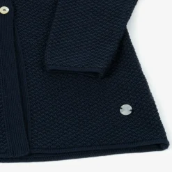 Girls Navy Blue Knitted Coat