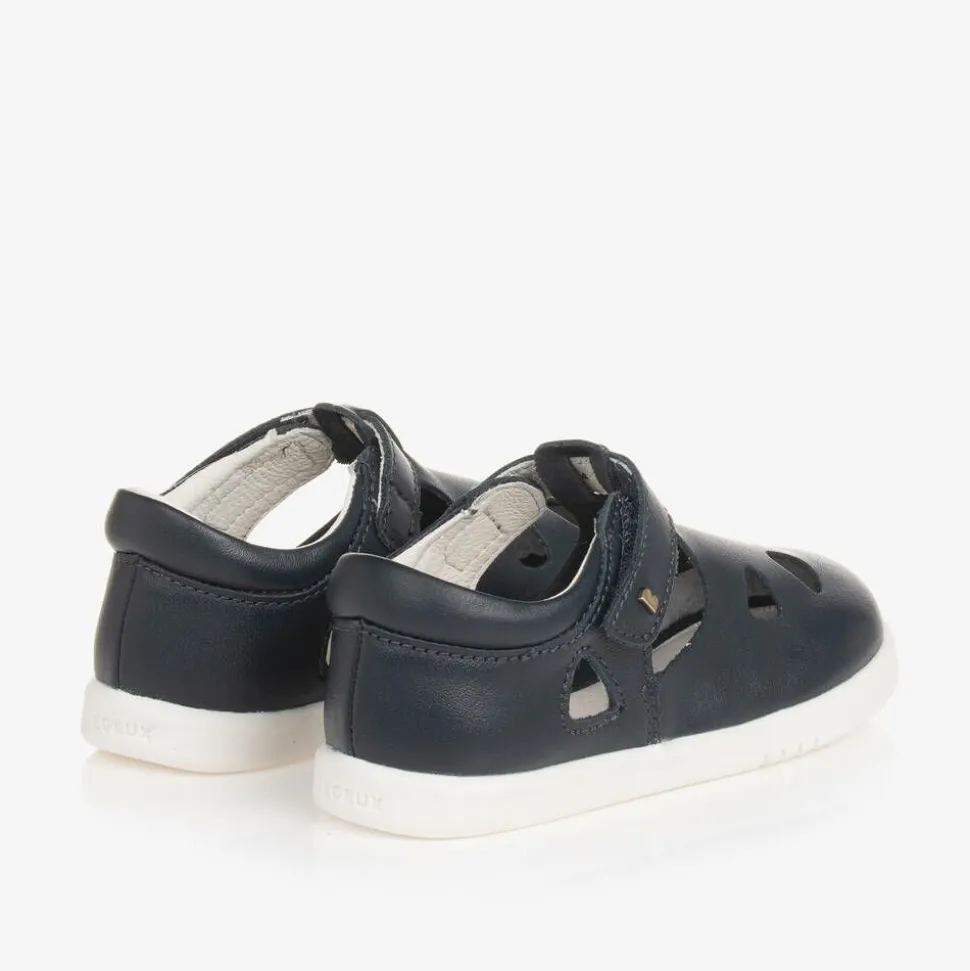 Girls Navy Blue Leather Shoes