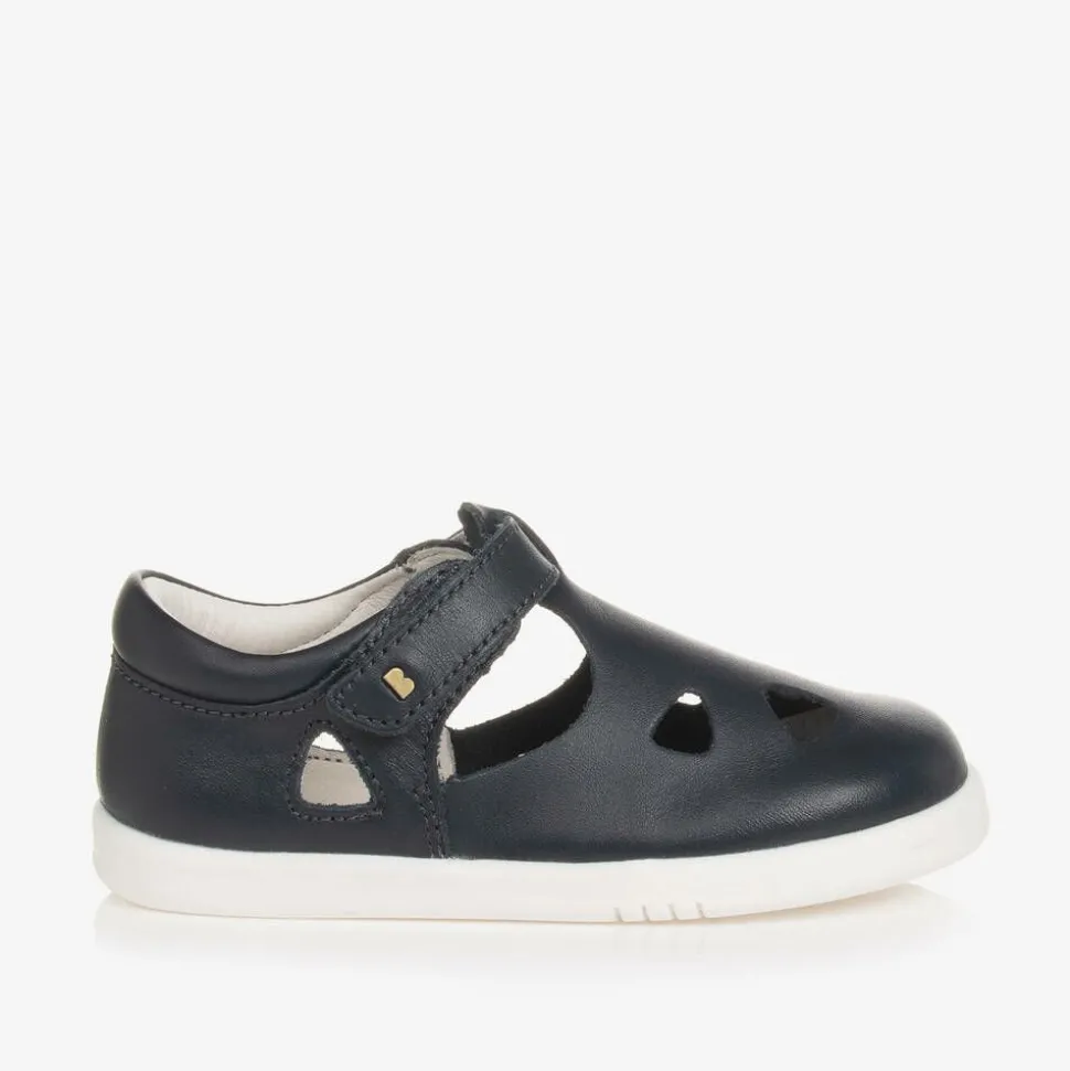 Girls Navy Blue Leather Shoes