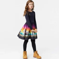 Girls Navy Blue Organic Cotton Sunset Dress