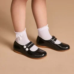 Girls Navy Blue Patent Leather Shoes