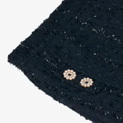 Girls Navy Blue Sequinned Shorts