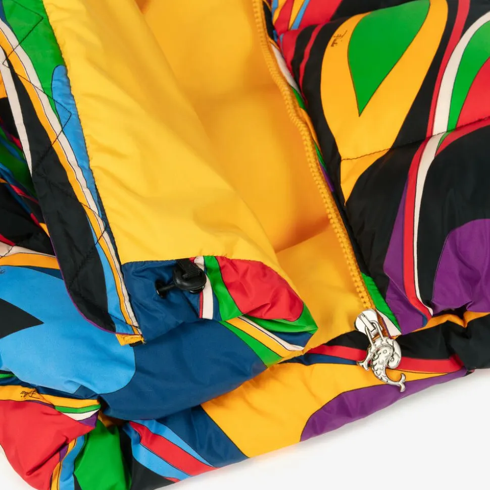 Girls Onde Print Puffer Jacket