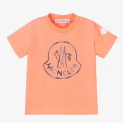 Girls Orange Cotton Logo T-Shirt