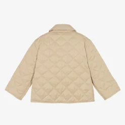 Girls Pale Beige Quilted Jacket