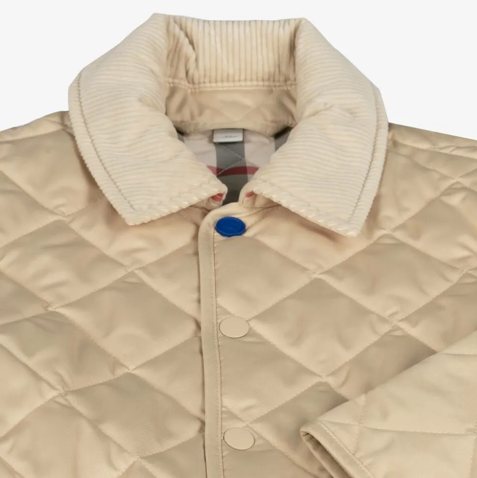 Girls Pale Beige Quilted Jacket