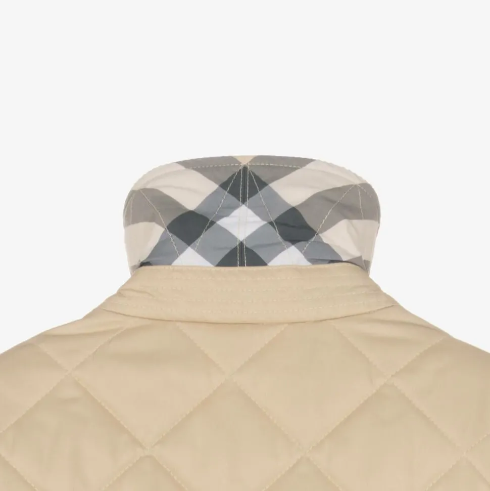 Girls Pale Beige Quilted Jacket