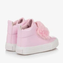 Girls Patent Pink High Top Trainers