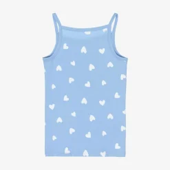 Girls Pink & Blue Cotton Vests (2 Pack)