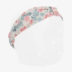Girls Pink & Blue Floral Cotton Headband