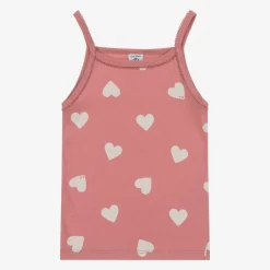 Girls Pink & Ivory Organic Cotton Vests (2 Pack)