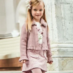 Girls Pink & Ivory Skort