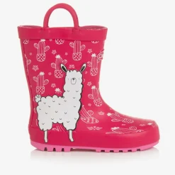 Girls Pink Alpaca Rain Boots