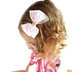 Girls Pink & Gold Hair Clip (10cm)