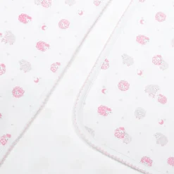 Girls Pink & White Baby Sheep Blanket (73cm)