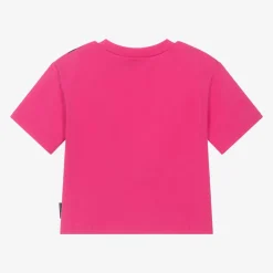 Girls Pink Bag Print Cotton T-Shirt