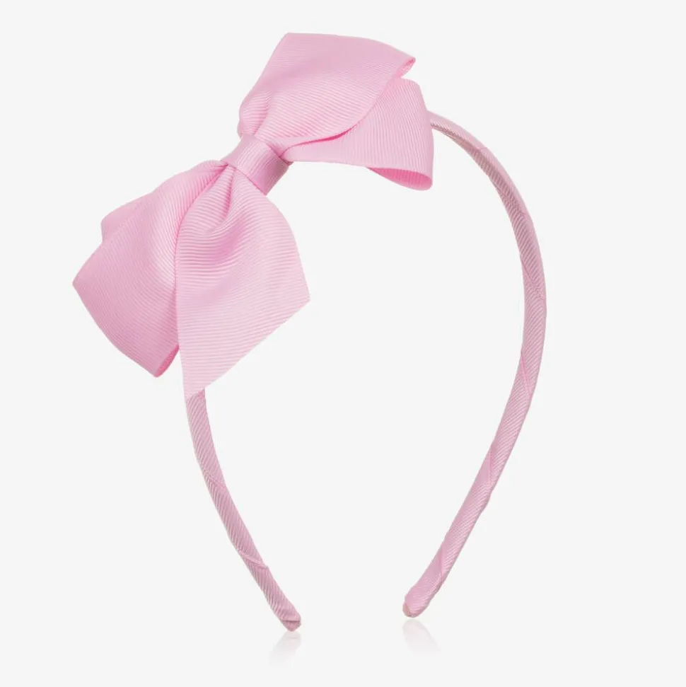 Girls Pink Bow Hairband