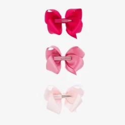 Girls Pink Bow Hairclips (3 Pack)
