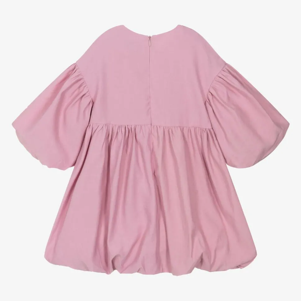 Girls Pink Bubble Hem Dress