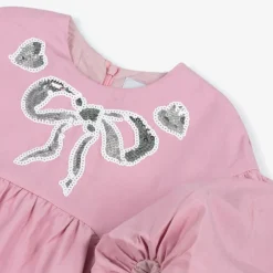 Girls Pink Bubble Hem Dress