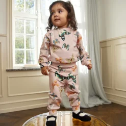 Girls Pink Butterfly Print Organic Cotton Tracksuit