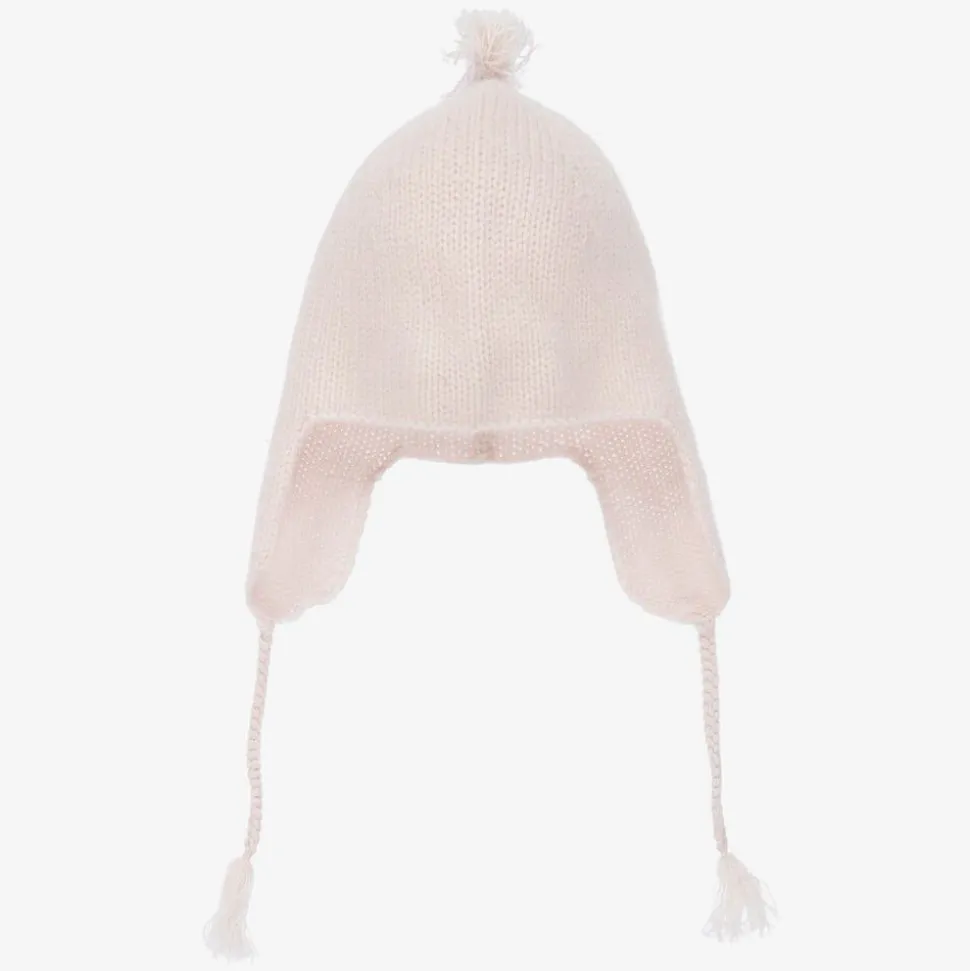 Girls Pink Cashmere Knit Hat