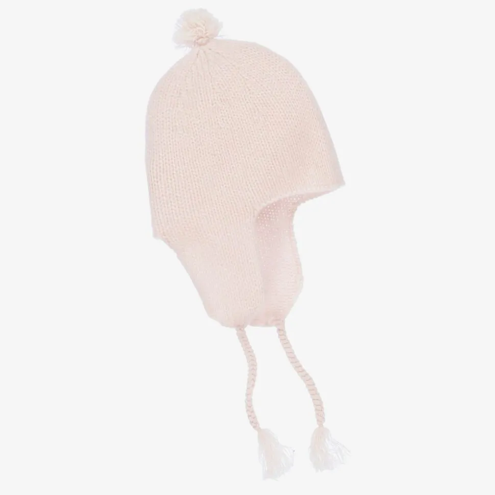 Girls Pink Cashmere Knit Hat